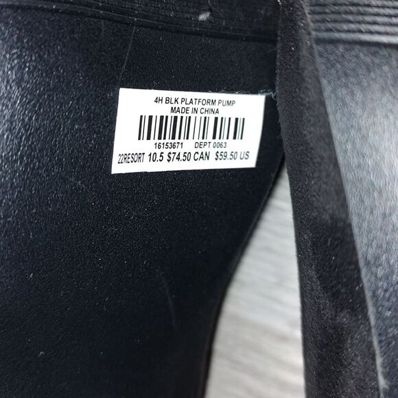 PLATFORM PUMP - FAUX SUEDE BLACK (WW) Size 10.5 WW NWT - Picture 7 of 8